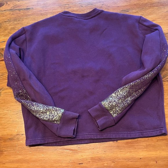 EUC Purple Puma Sweatshirt with Silver Sparkle on Sleeves Sz S - Picture 5 of 5